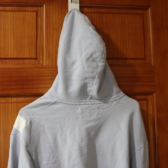 Tory Burch Tory Sport Small Blue Oversized Pullover Hoodie V-Logo Cotton - Picture 4 of 12